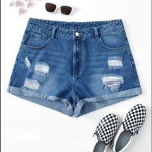 Dark wash jean shorts